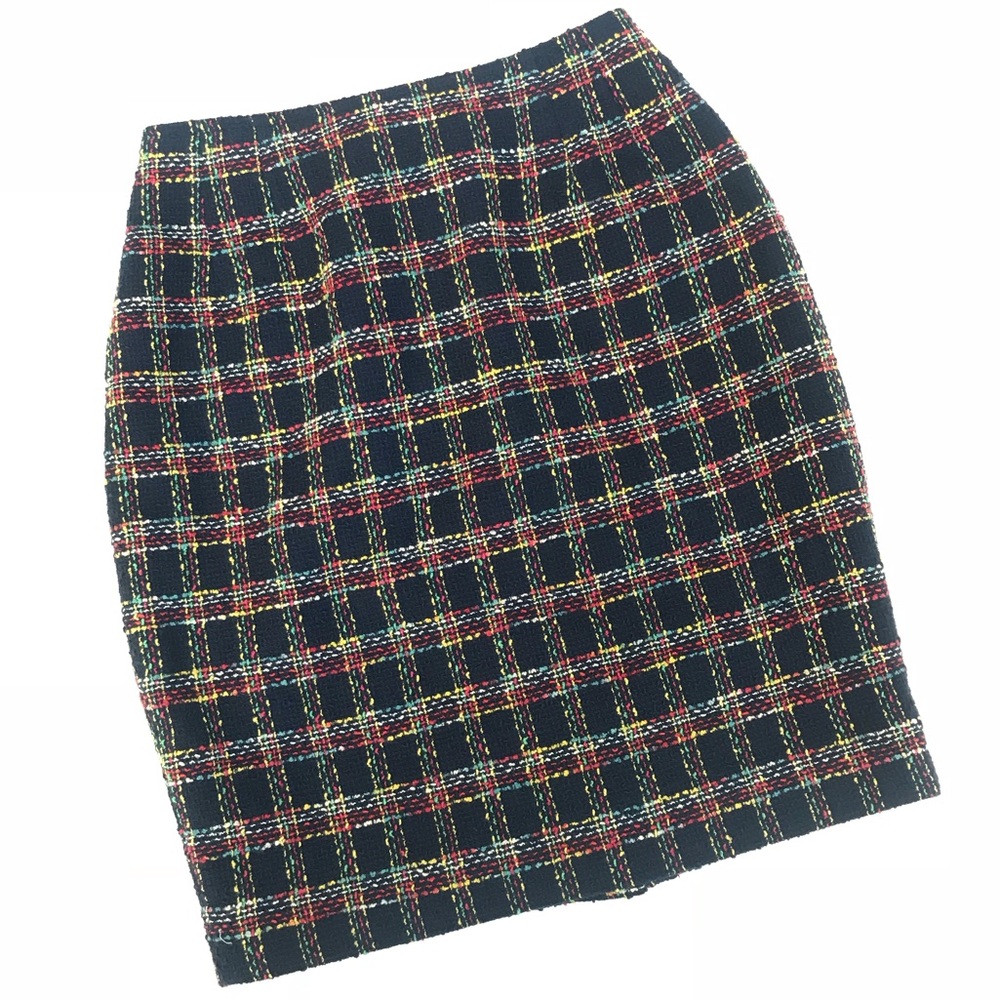 Vintage 80s Emanuel Ungaro Plaid wool skirt size 4